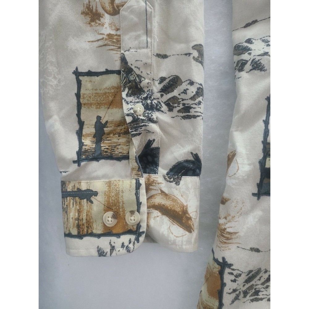 Natural Issue Angler Fishing Button Down Shirt Tan Brown Wrinkle Free Sz: XLT - Picture 7 of 10